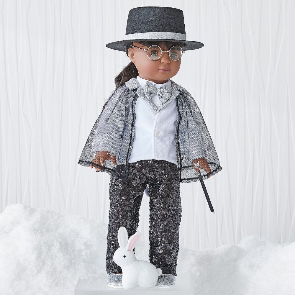 Pottery Barn Kids Black and White Doll with Accessories
